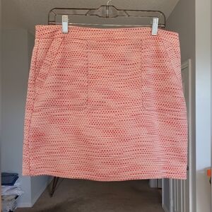 LOFT Peach Tweed Knit Mini Skirt